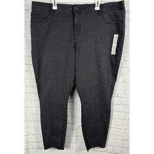 Ava & Viv Jeans Women's Size 24 R Mid-Rise‎ Black Skinny Stretch Plus Size